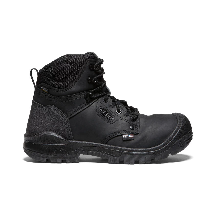 Keen Men's Independence 6" Waterproof Boot (Soft Toe) | Black/Black