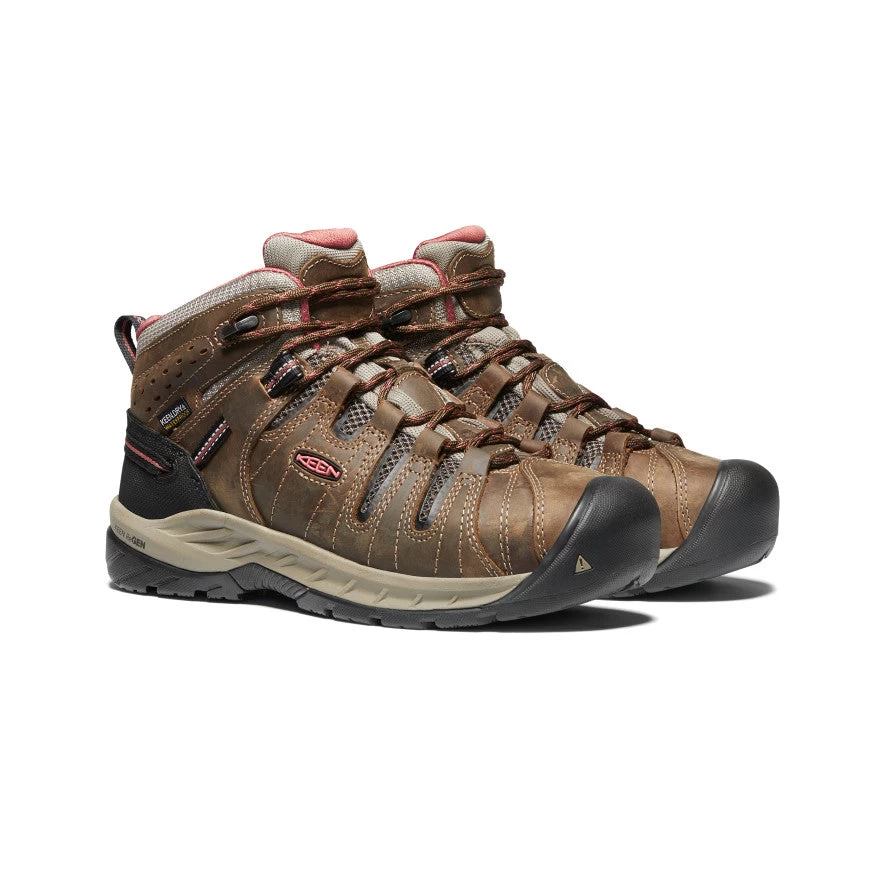 Keen Women's Flint II Waterproof Boot (Soft Toe) | Cascade Brown/Brick Dust - Image 2