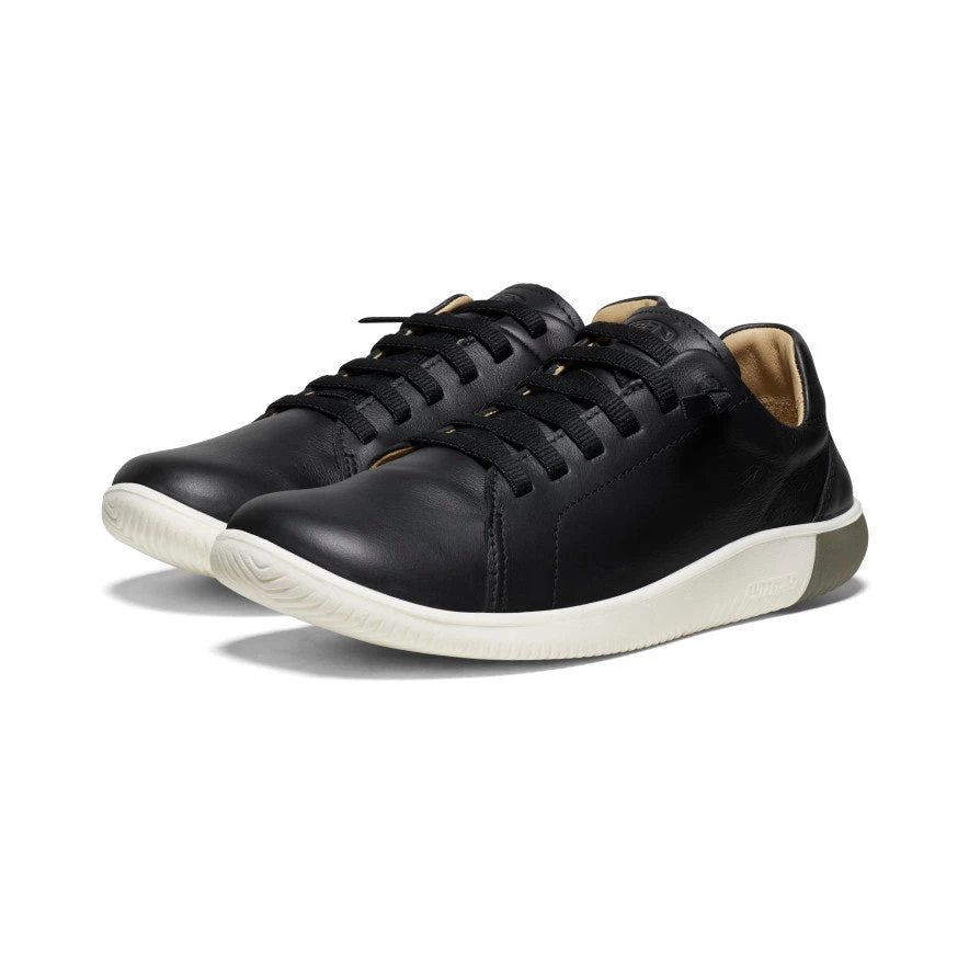 Keen Men's KNX Leather Sneaker | Black/Star White - Image 2