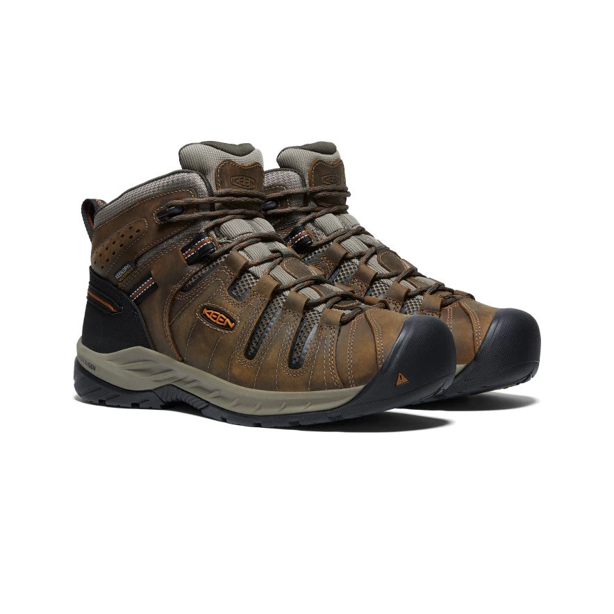 Keen Men's Flint II Waterproof Mid (Soft Toe) | Black Olive/Brindle - Image 2