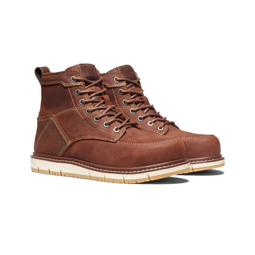 Keen Women's San Jose 6" Boot (Aluminum Toe) | Gingerbread/Gum - Image 2