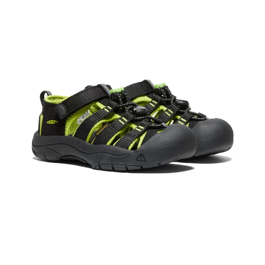 Keen Little Kids' Newport H2 | Black/Lime Green - Image 2