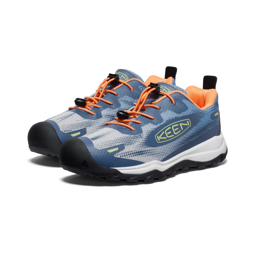 Keen Big Kids' Wanduro Speed Hiking Shoe | Vintage Indigo/Tangerine - Image 2