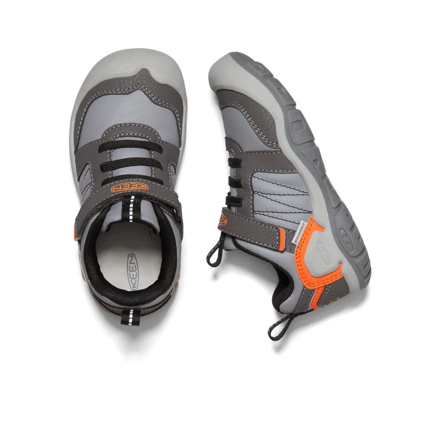 Keen Little Kids' Knotch Peak Sneaker | Magnet/Safety Orange - Image 5