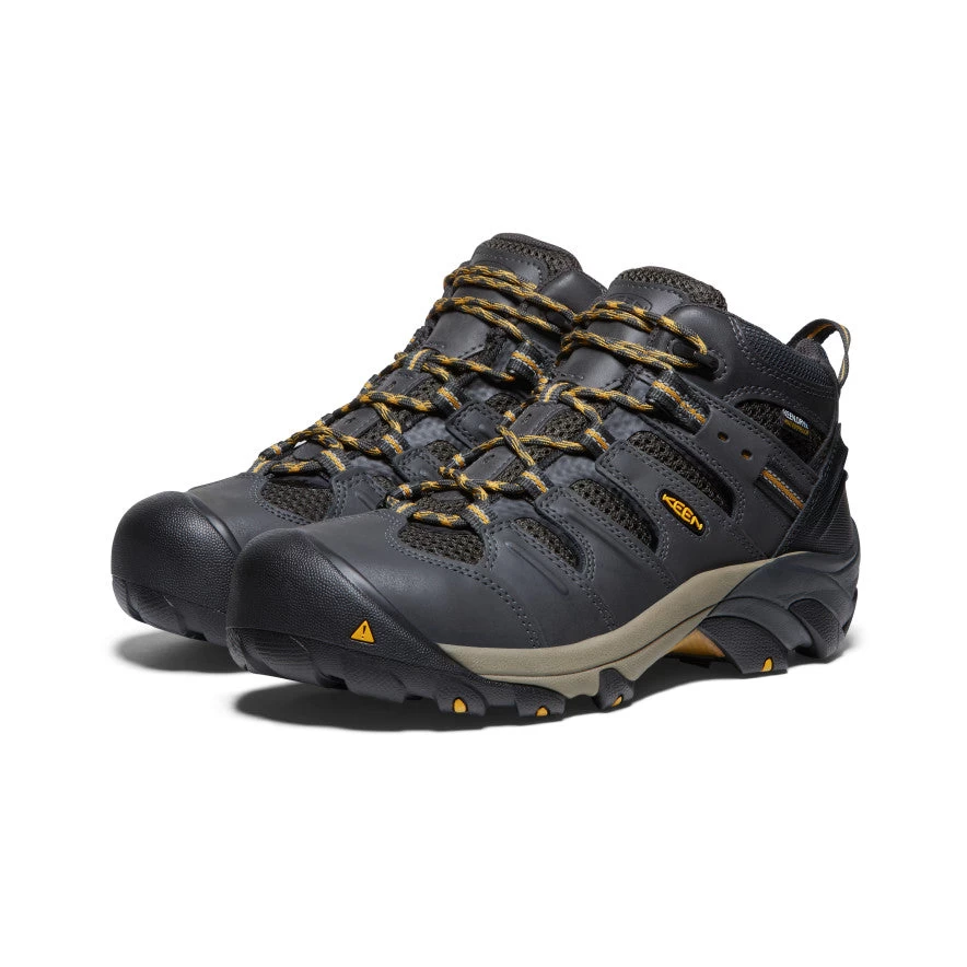 Keen Men's Lansing Mid Waterproof (Steel Toe) | Raven/Tawny Olive - Image 2