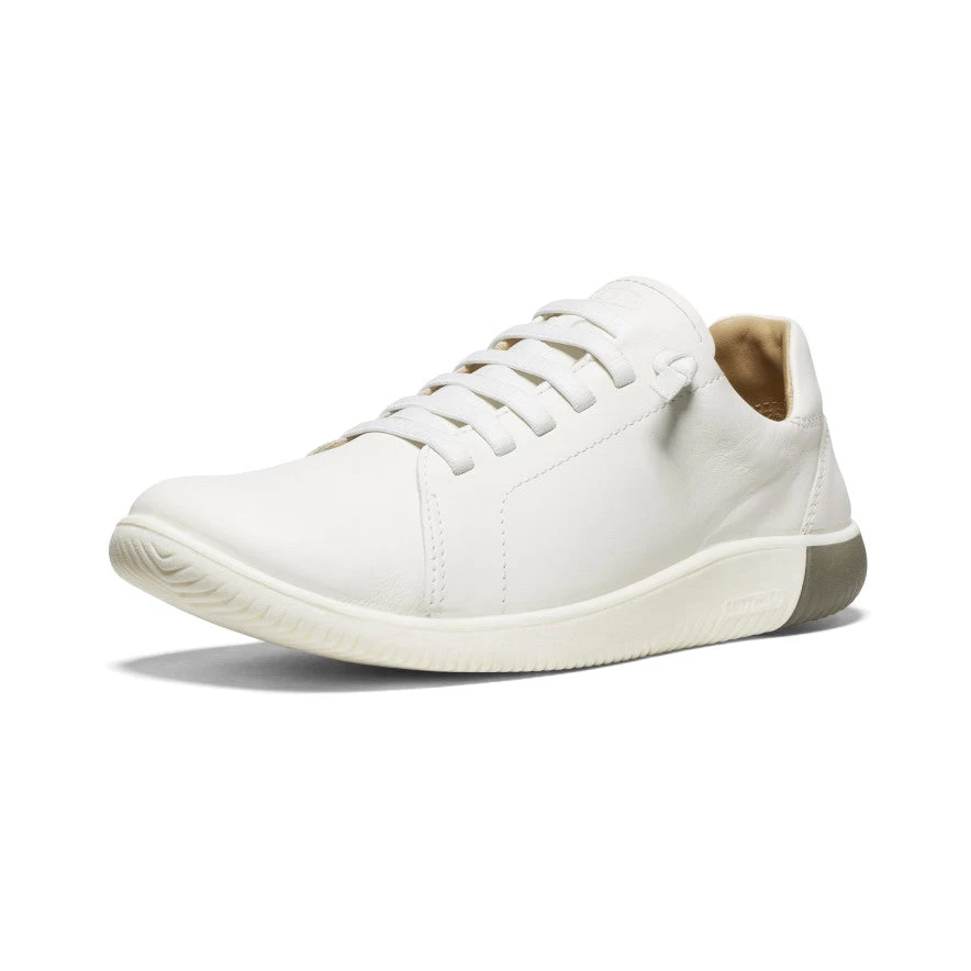 Keen Men's KNX Leather Sneaker | Star White/Star White - Image 3
