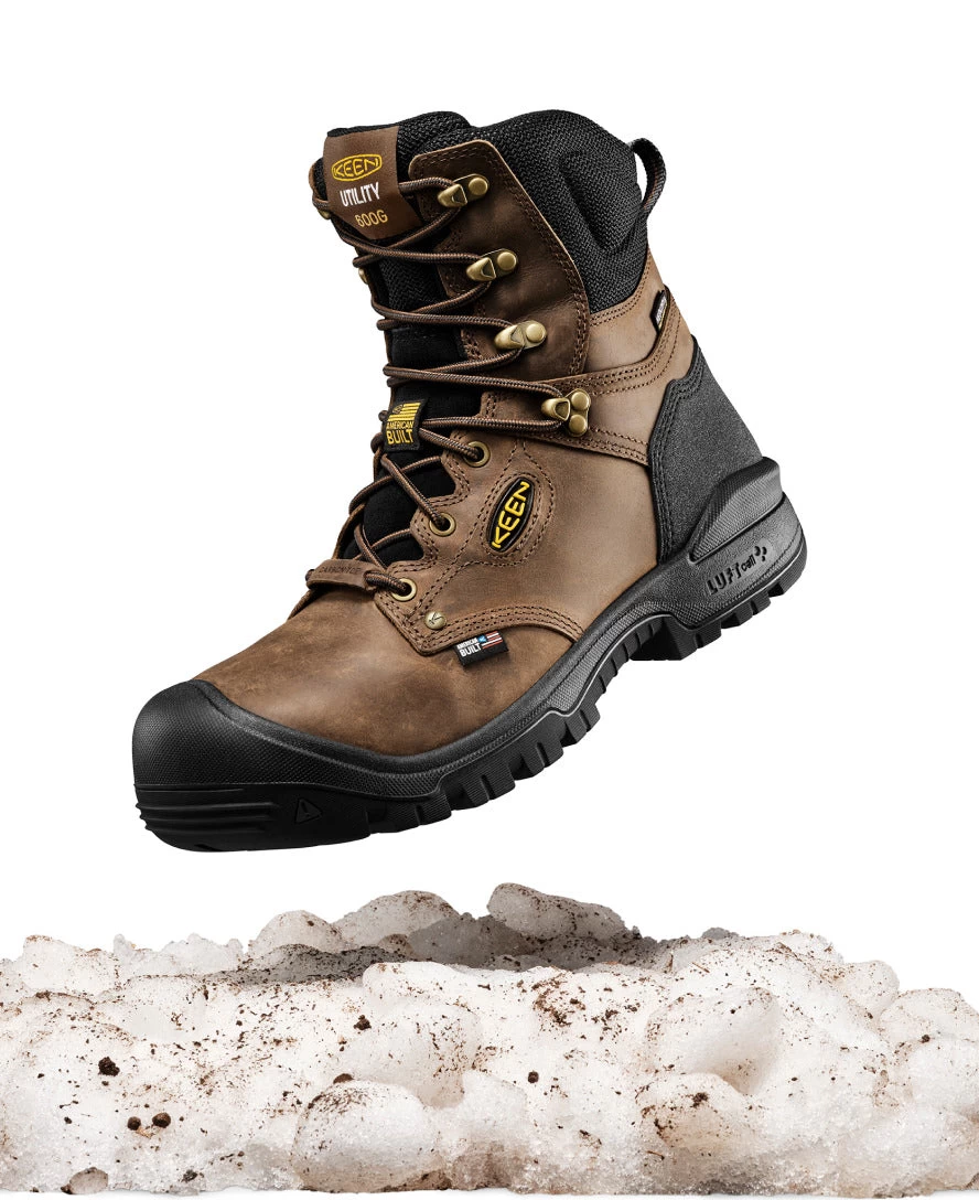 Keen Men's Independence 8" Insulated Waterproof Boot (Carbon-Fiber Toe) | Dark Earth/Black - Image 8