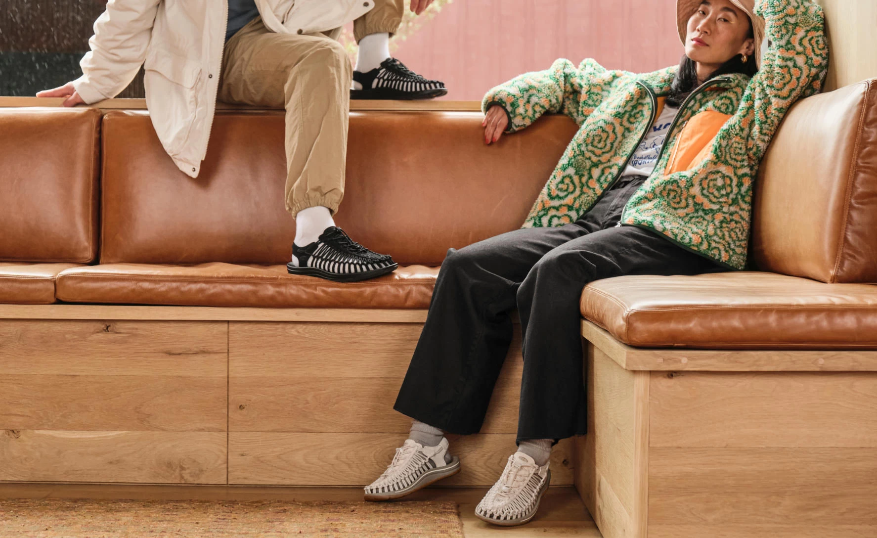 Keen Women's UNEEK Sneaker | Sea Moss/Tangerine - Image 7