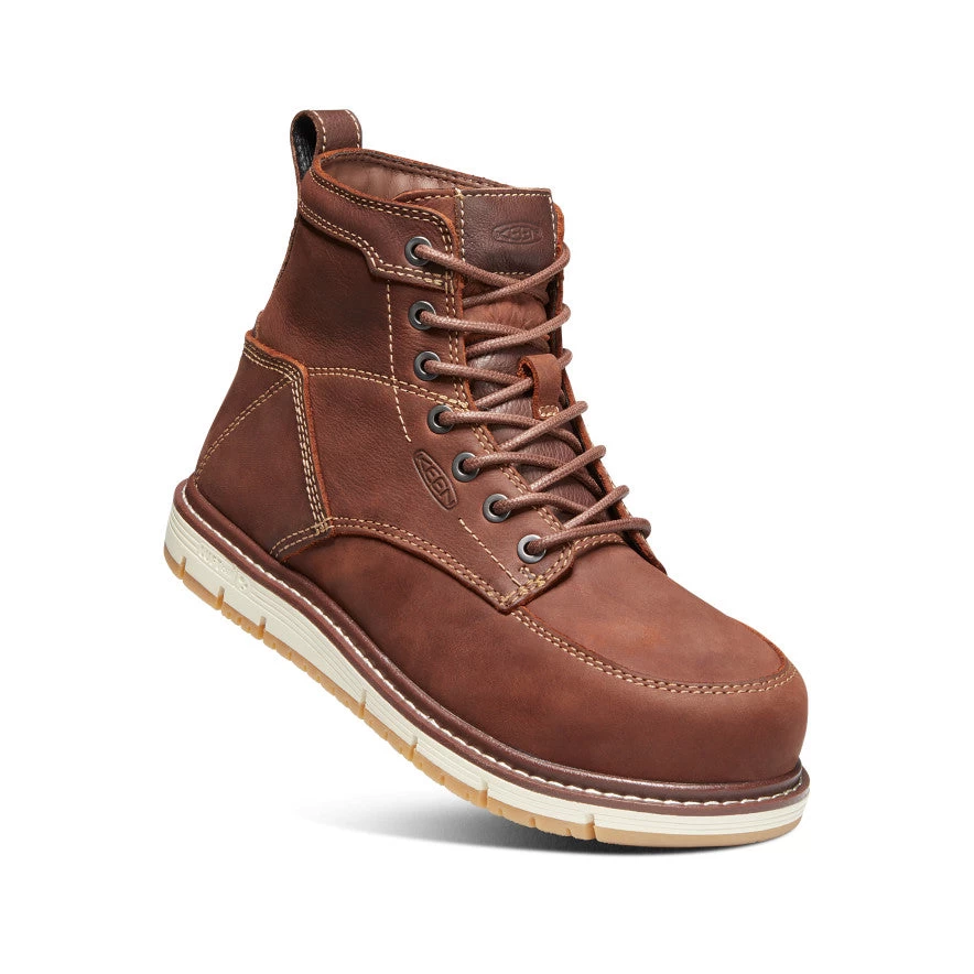 Keen Women's San Jose 6" Boot (Aluminum Toe) | Gingerbread/Gum - Image 3