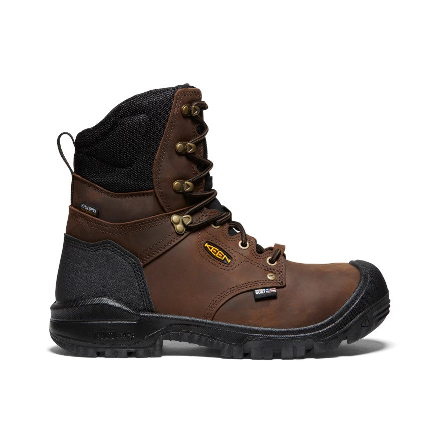 Keen Men's Independence 8" Insulated Waterproof Boot (Carbon-Fiber Toe) | Dark Earth/Black