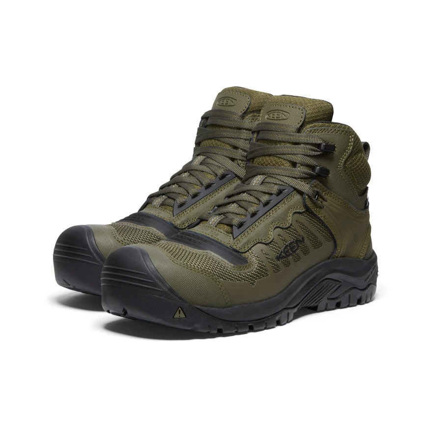 Keen Men's Reno Mid KBF Waterproof (Carbon-Fiber Toe) | Dark Olive/Black - Image 2