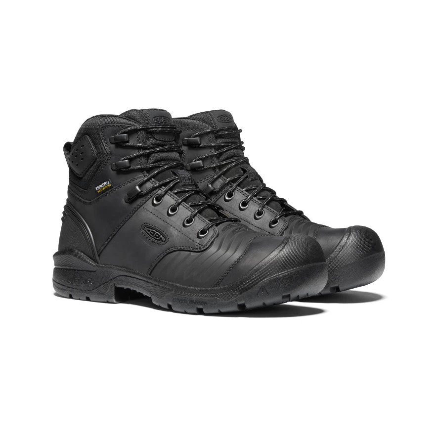 Keen Men's Portland 6" Waterproof Boot (Carbon-Fiber Toe) | Black/Black - Image 2