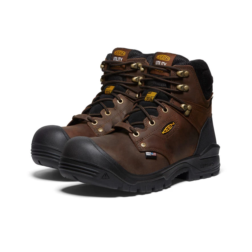 Keen Men's Independence 6" Insulated Waterproof Boot (Carbon-Fiber Toe) | Dark Earth/Black - Image 2