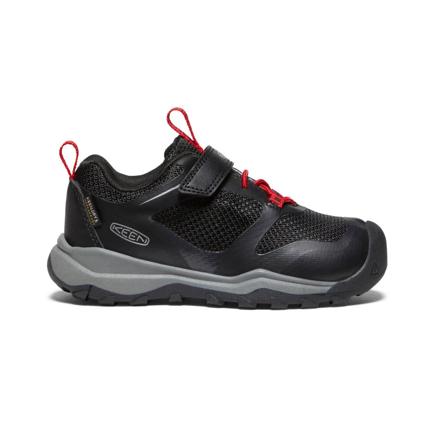 Keen Little Kids' Wanduro Waterproof Shoe | Black/Ribbon Red