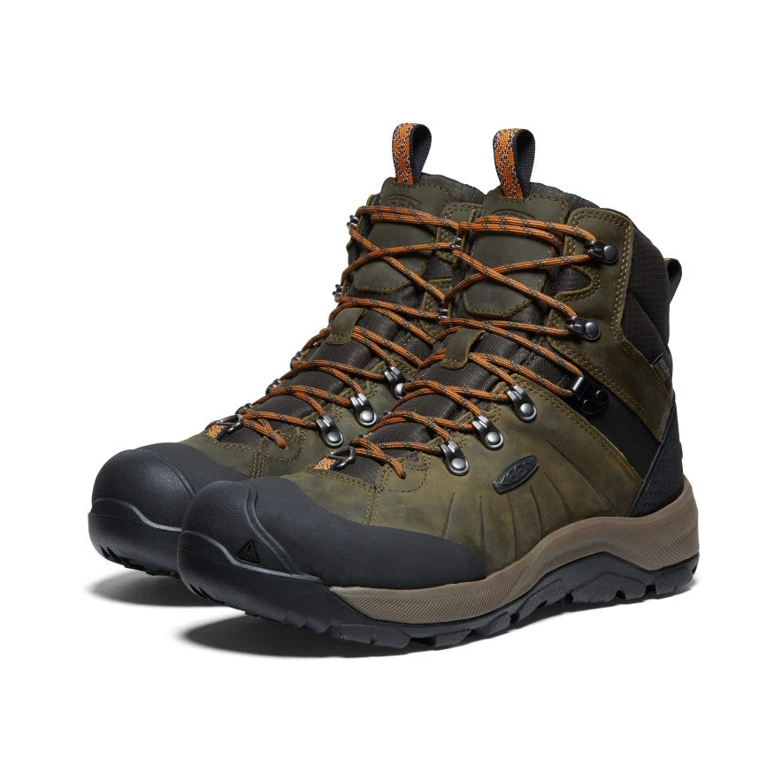 Keen Men's Revel IV Polar Waterproof Boot | Dark Olive/Marmalade - Image 2