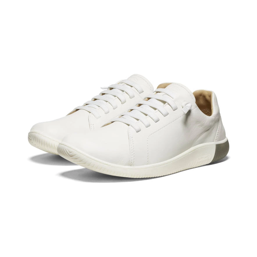 Keen Men's KNX Leather Sneaker | Star White/Star White - Image 2