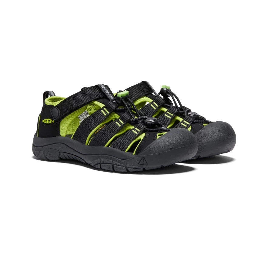 Keen Big Kids' Newport H2 | Black/Lime Green - Image 2